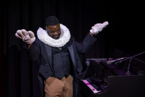 Gerrad Alex Taylor in Perisphere’s production of I Know How To Curse: a re-blackening of shakespeare. Photos Courtesy of Kiirstn Pagan.