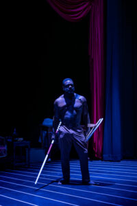 Gerrad Alex Taylor in Perisphere’s production of I Know How To Curse: a re-blackening of shakespeare. Photos Courtesy of Kiirstn Pagan.
