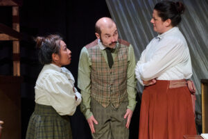 Rocelyn Frisco as Annie Cannon, Hanlon Smith-Dorsey as Peter Shaw, and Martina Schabron as Williamina Fleming